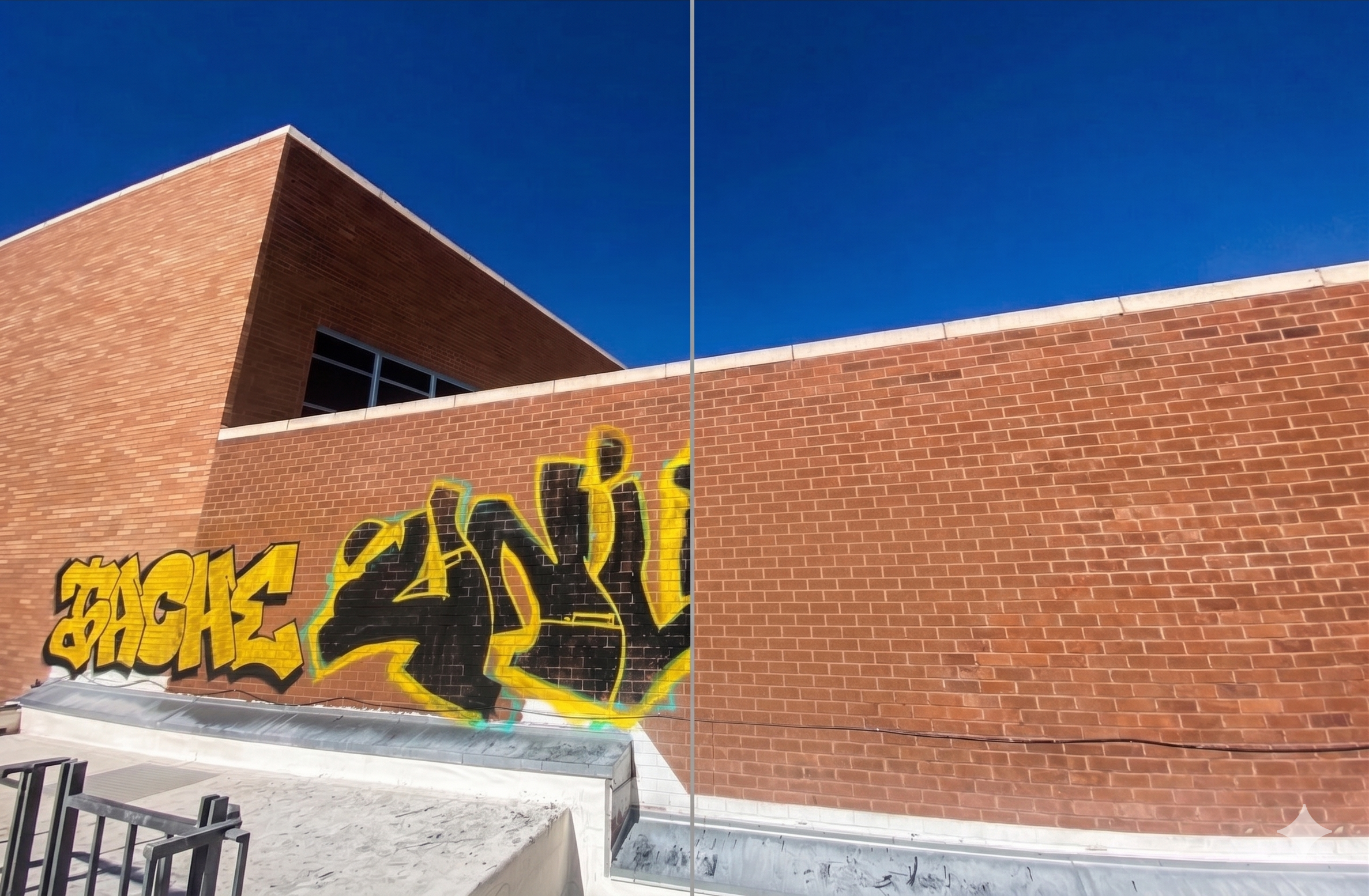 Wells Fargo Tucson building after yellow graffiti removal by Summit FS